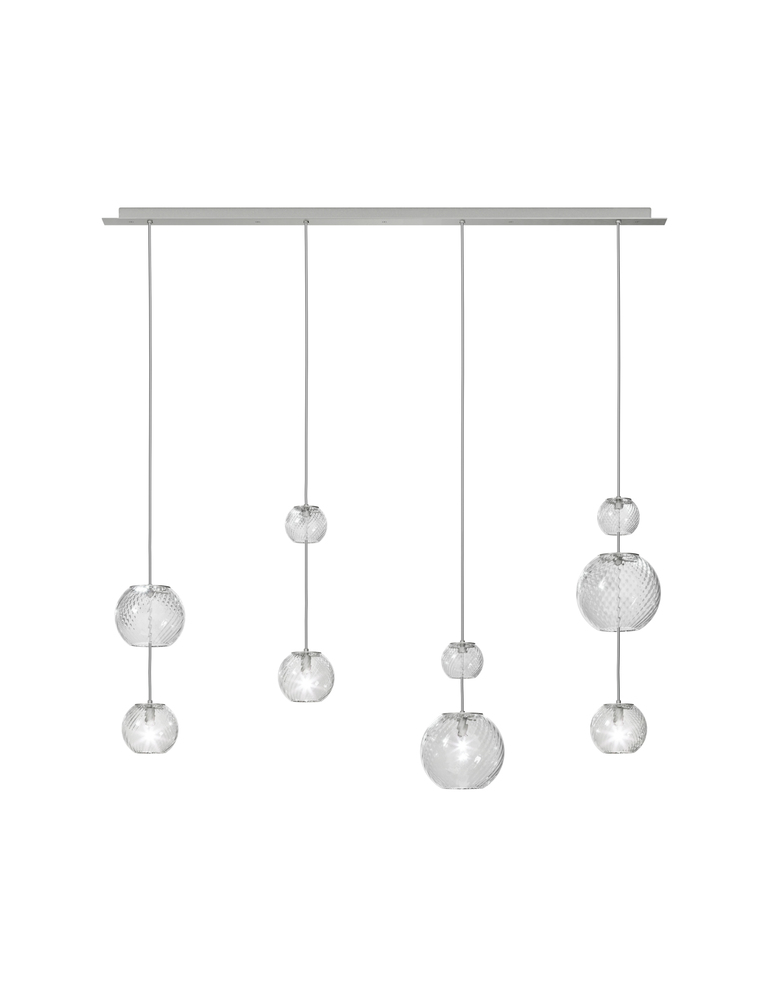 Oto Suspension Lin Crystal Striped Glass Satin Nickel G9 UL