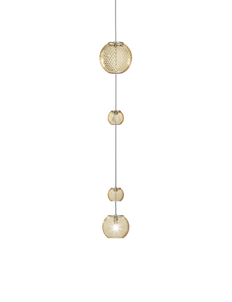 Oto Suspension Peac Amber Striped Satin Nickel G9 UL