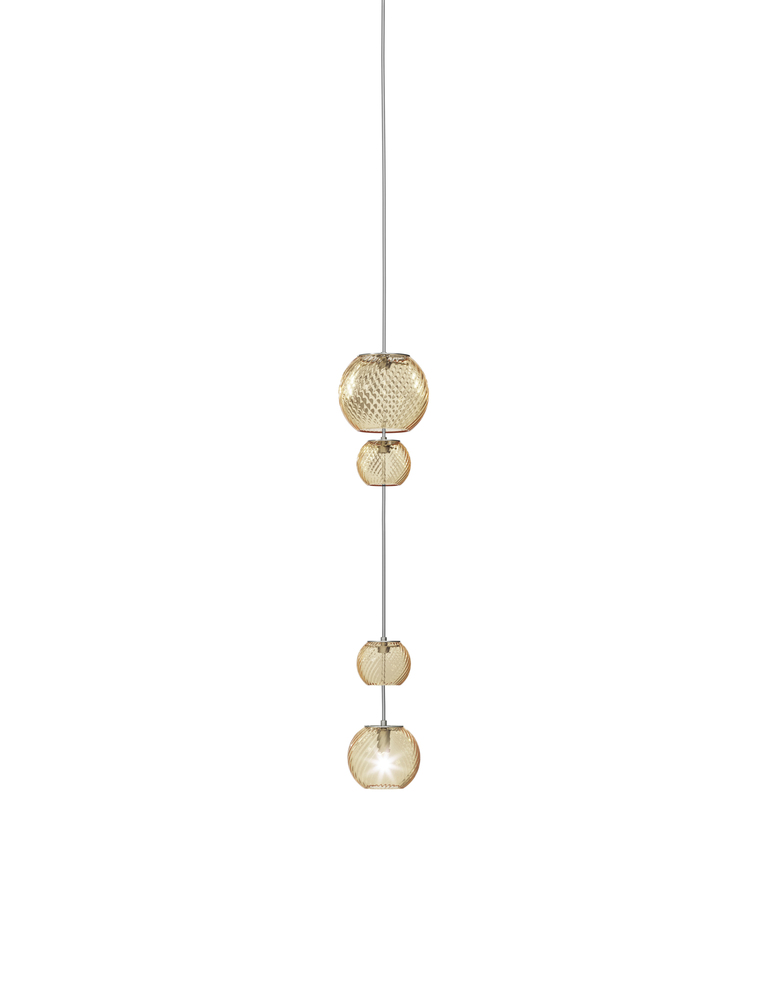 Oto Suspension Pead Amber Striped Satin Nickel G9 UL