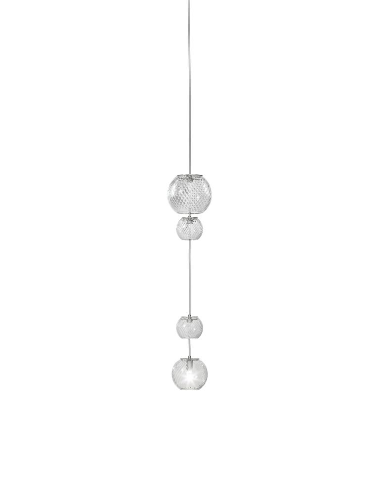 Oto Suspension Pead Crystal Striped Glass Satin Nickel G9 UL