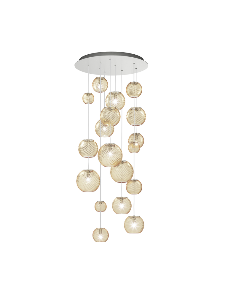 Oto Suspension R55 Amber Striped Satin Nickel G9 UL