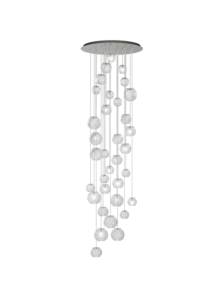 Oto Suspension Rc Crystal Striped Glass Satin Nickel G9 UL
