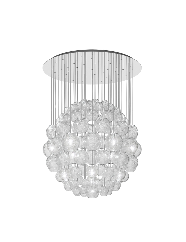 Oto Suspension Sph Crystal Striped Glass Mirrored Steel G9 UL