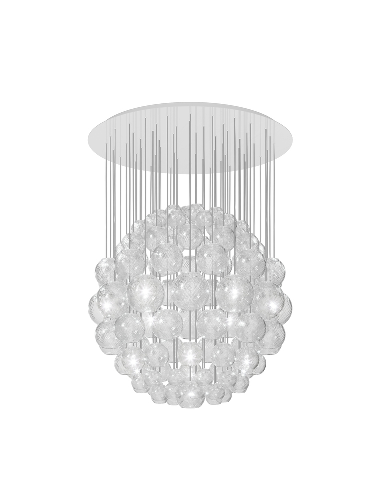 Oto Suspension Sph Crystal Striped Glass Glossy White G9 UL