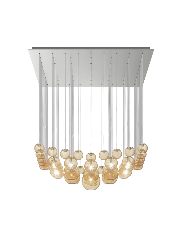 Oto Suspension Sur Amber Striped Satin Nickel G9 UL