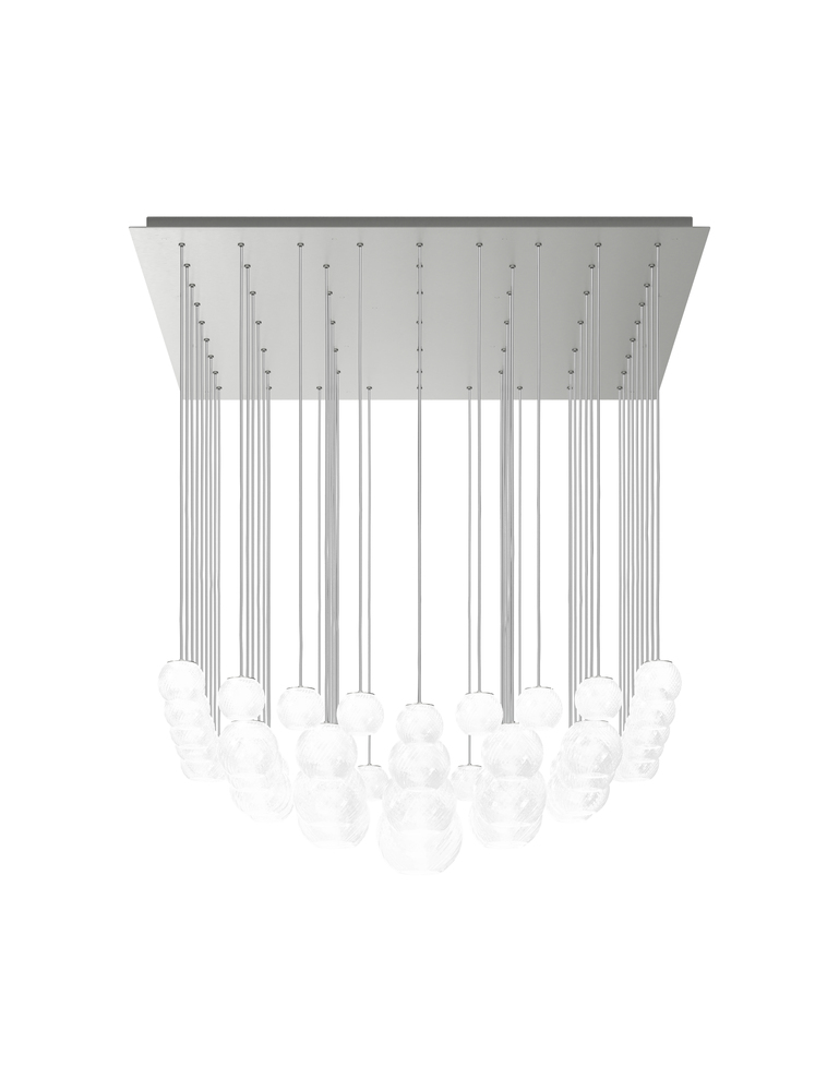 Oto Suspension Sur White Striped Satin Nickel G9 UL