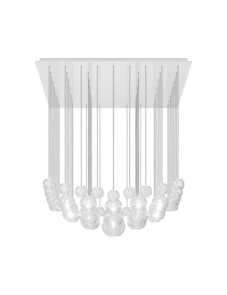 Oto Suspension Sur Crystal Striped Glass Glossy White G9 UL