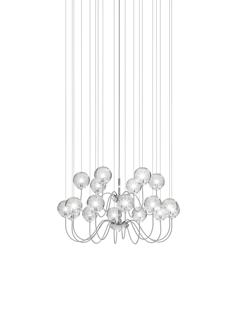 Puppet Suspension 18p Crystal Transparent Glossy Chrome G9 UL