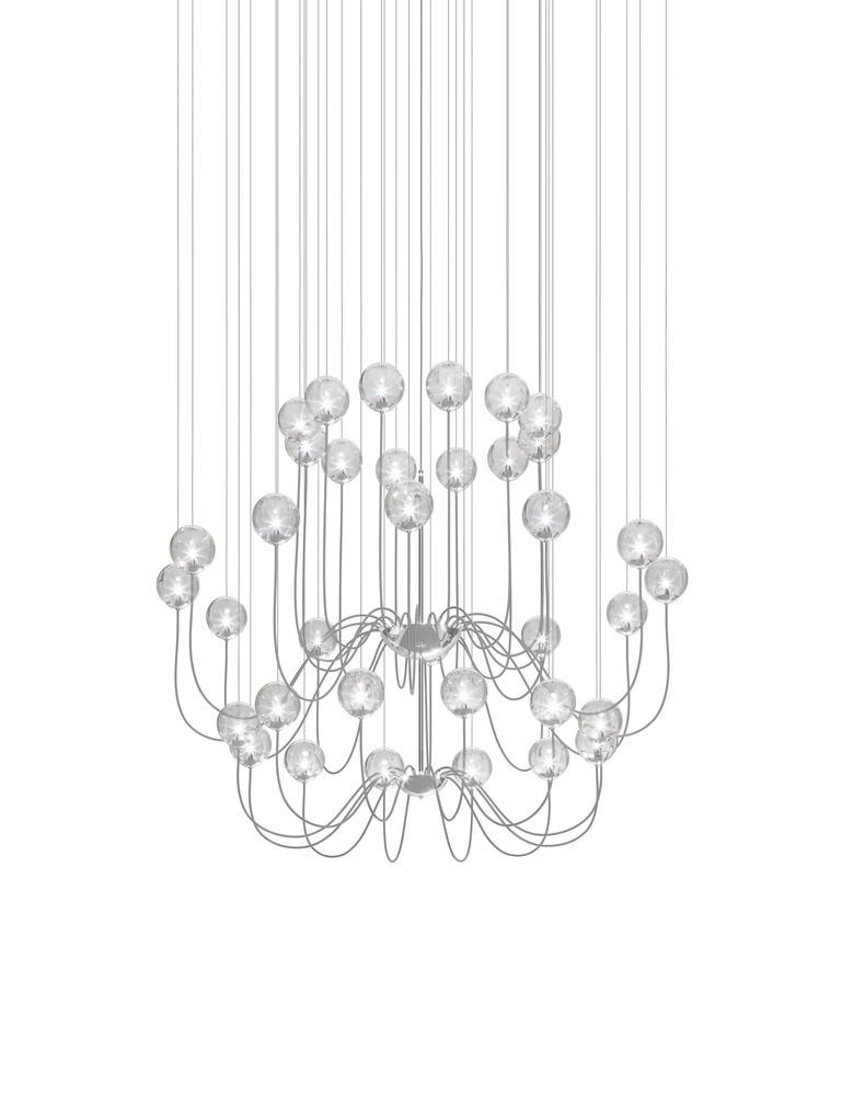 Puppet Suspension 36p Crystal Transparent Glossy Chrome G9 UL