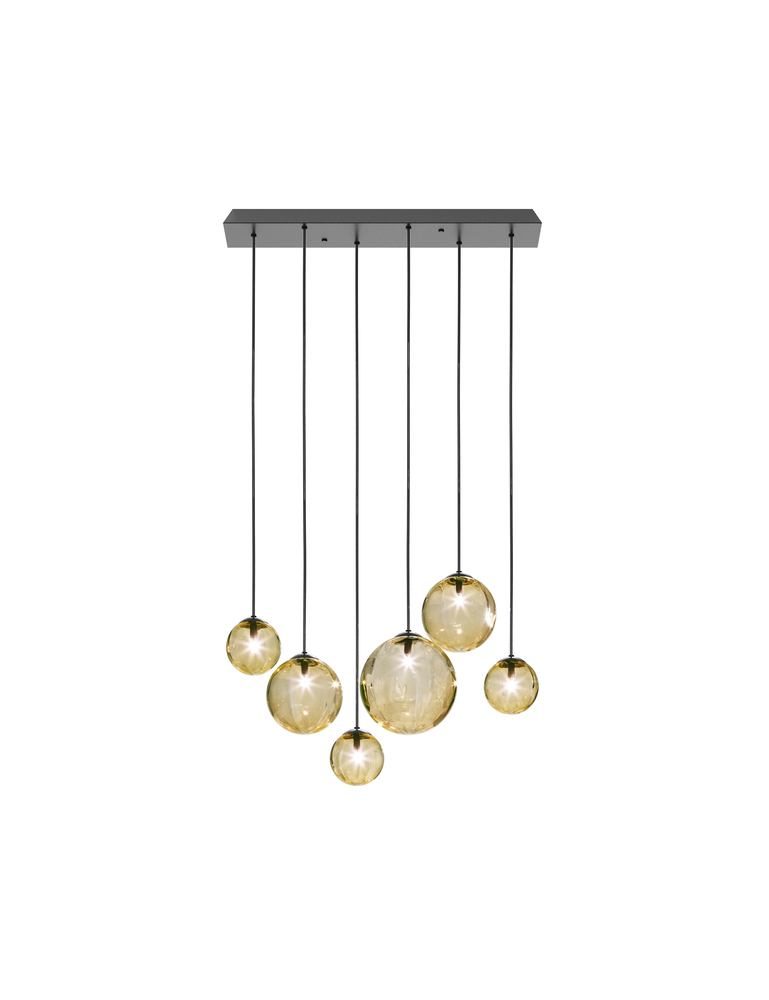Puppet Suspension L6 Amber Transparent Matt Black 1 G9 UL