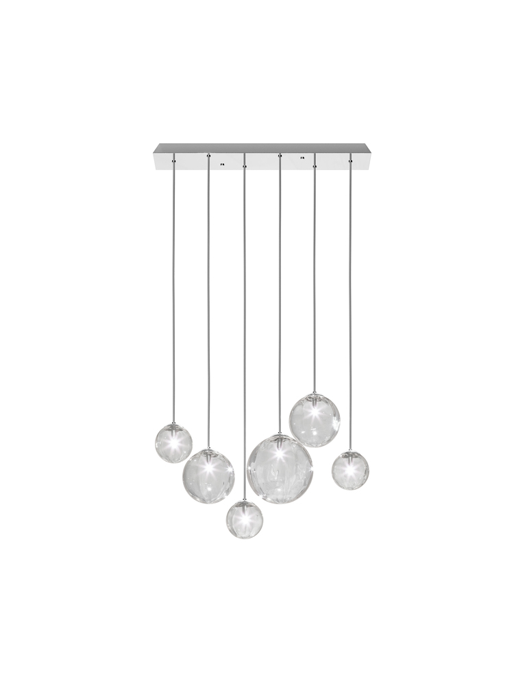 Puppet Suspension L6 Crystal Transparent Glossy Chrome G9 UL
