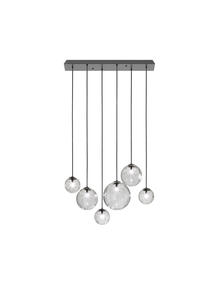Puppet Suspension L6 Crystal Transparent Matt Black 1 G9 UL