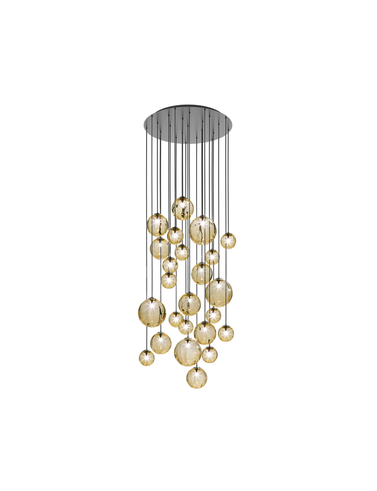 Puppet Suspension R24 Amber Transparent Matt Black 1 G9 UL