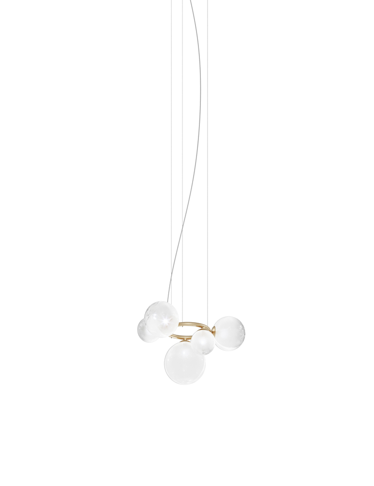 Puppet Ring Suspension 5 White Shaded Matt Gold 3 G9 UL
