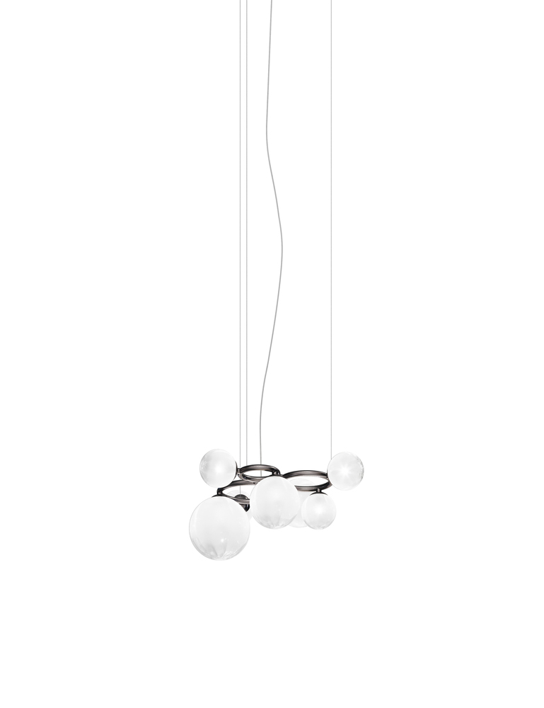 Puppet Ring Suspension 7 White Shaded Matt Black Nickel G9 UL