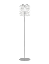 Vistosi ECOS PT 35 CRRI CR E26 UL - Ecos Floor Lamp 35 Crystal Striped Glass Glossy Chrome E26 UL