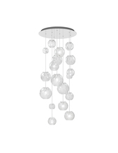 Vistosi OTO SP R55 CRRI AS G9 UL - Oto Suspension R55 Crystal Striped Glass Mirrored Steel G9 UL