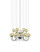 Vistosi PUPPE SP 18 P AMTR NE G9 UL - Puppet Suspension 18p Amber Transparent Matt Black 1 G9 UL