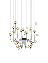 Vistosi PUPPE SP 24 P AMTR NE G9 UL - Puppet Suspension 24p Amber Transparent Matt Black 1 G9 UL