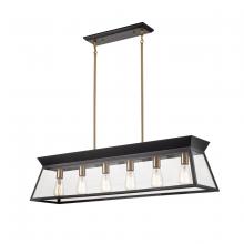 Artcraft AC11854BK - Lucian Linear Island Chandelier Black and Brushed Brass