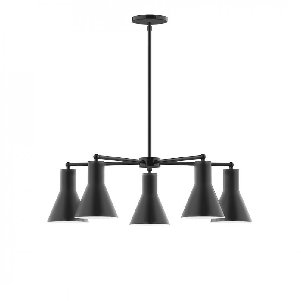 3-Light Linear Arcade LED Chandelier with Black Fabric Cord, Ivory