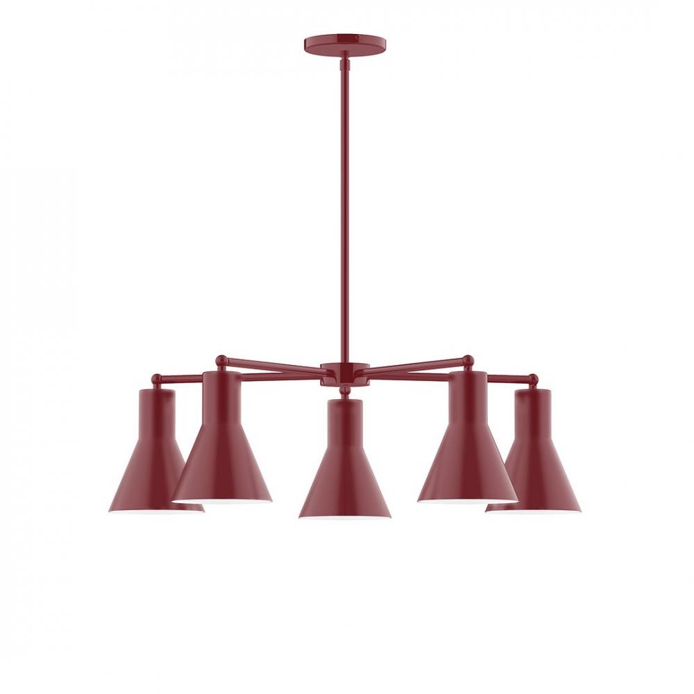3-Light Linear Arcade LED Chandelier with Black Fabric Cord, Terracotta