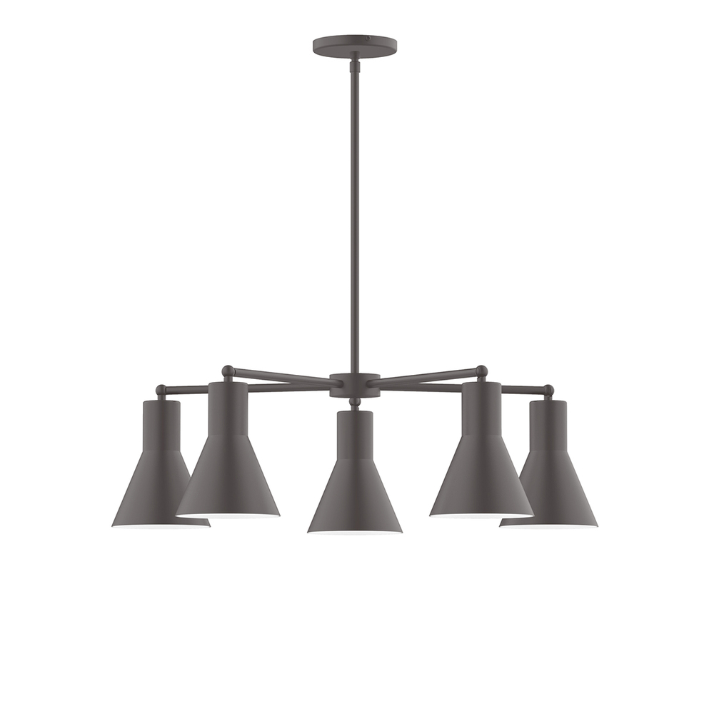 5-Light Flare Chandelier, Bronze Matte