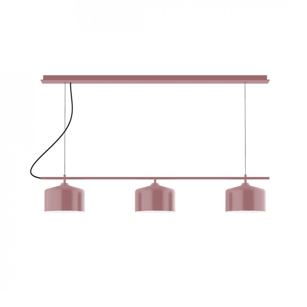 3-Light Linear Arcade LED Chandelier, Fern Green