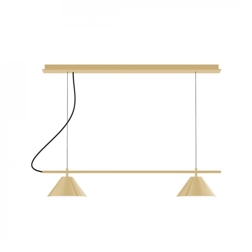 2-Light Linear Axis LED Chandelier, Ivory