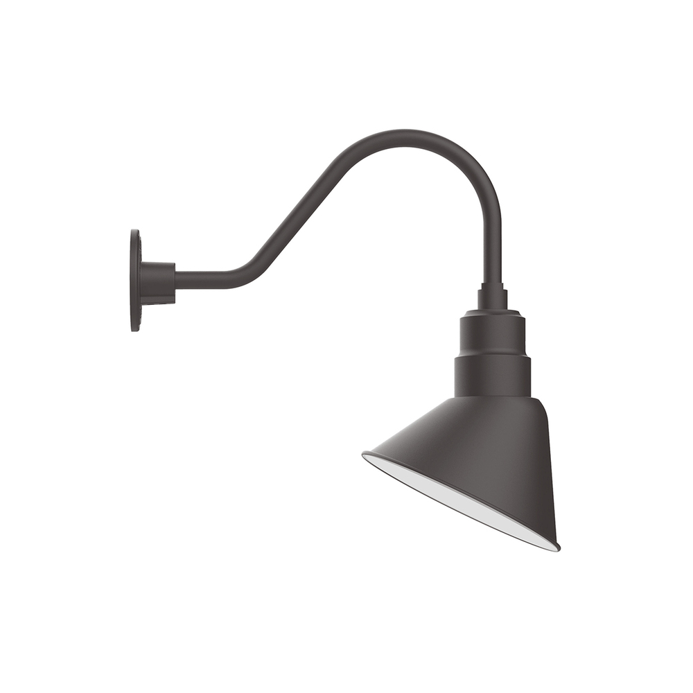 10" Angle shade LED Gooseneck Wall mount with swivel, Bronze Matte