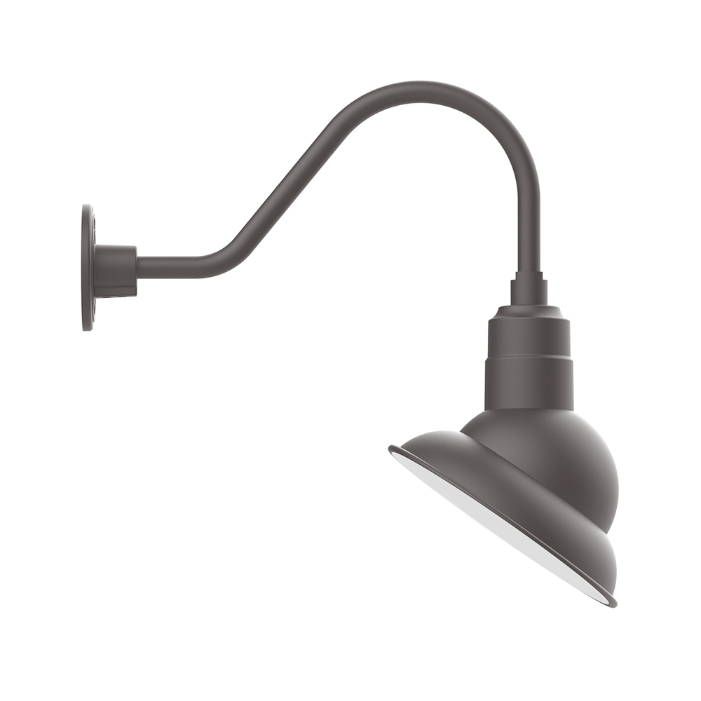 10" Emblem shade LED Gooseneck Wall mount with swivel, Bronze Matte