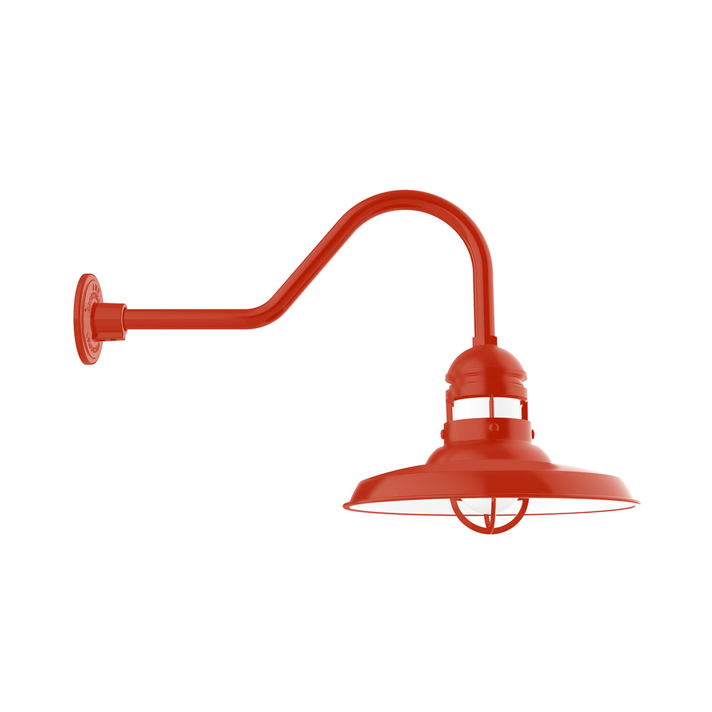 14.5" Liberty shade, gooseneck wall mount, Vermillion