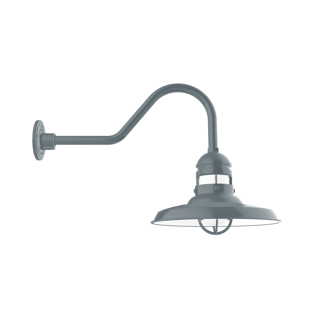 14.5" Liberty shade, gooseneck wall mount, Slate Gray