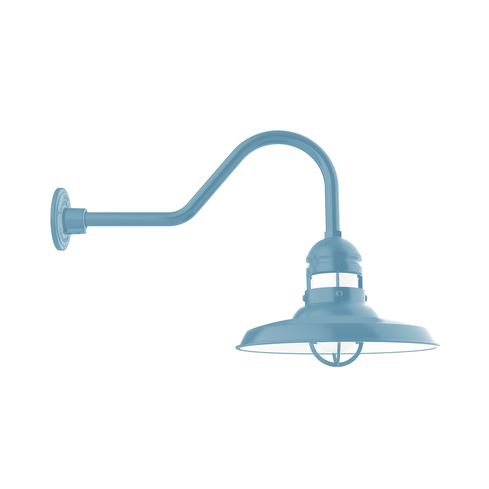 14.5" Liberty shade, gooseneck wall mount, Light Blue