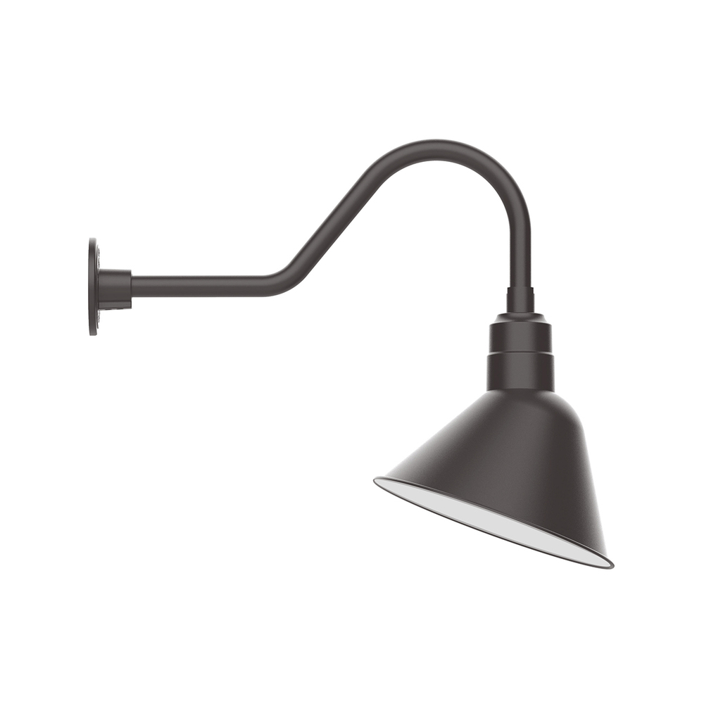 12" Angle shade LED Gooseneck Wall mount with swivel, Bronze Matte