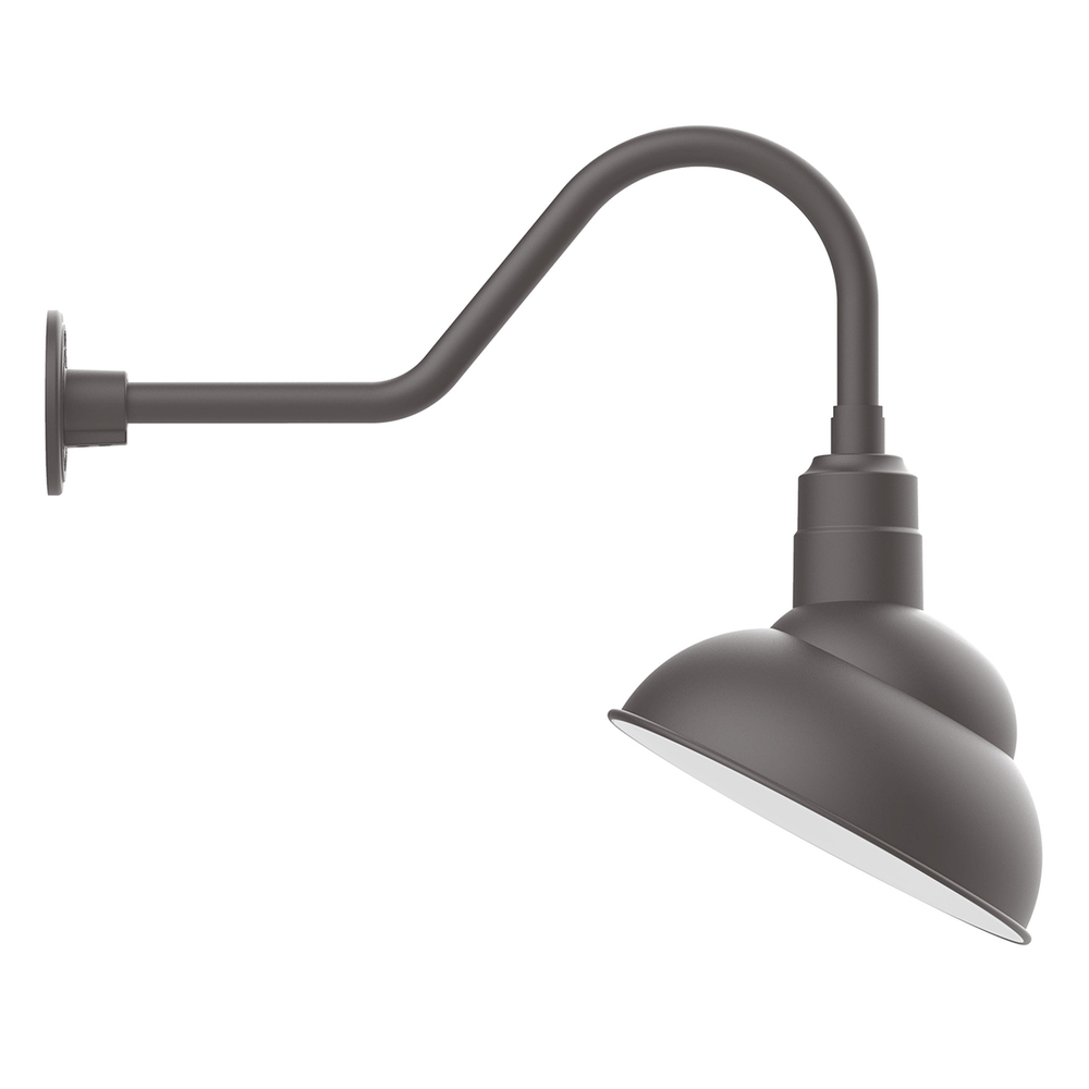 12" Emblem shade LED Gooseneck Wall mount with swivel, Bronze Matte