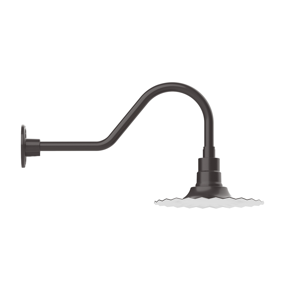 12" Radial shade, gooseneck wall mount, decorative canopy cover & Frosted Glass & cast guard