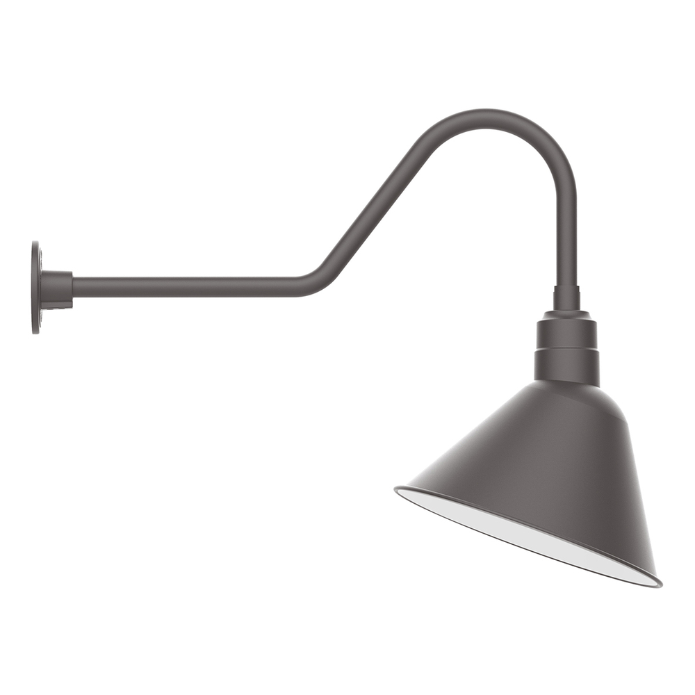 14" Angle shade LED Gooseneck Wall mount with swivel, Bronze Matte