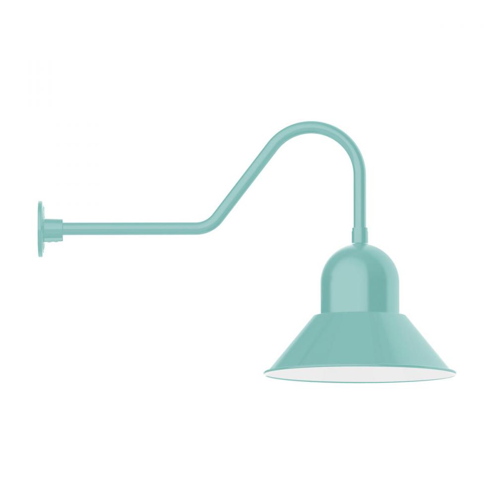 16" Prima shade, gooseneck wall mount, Sea Green