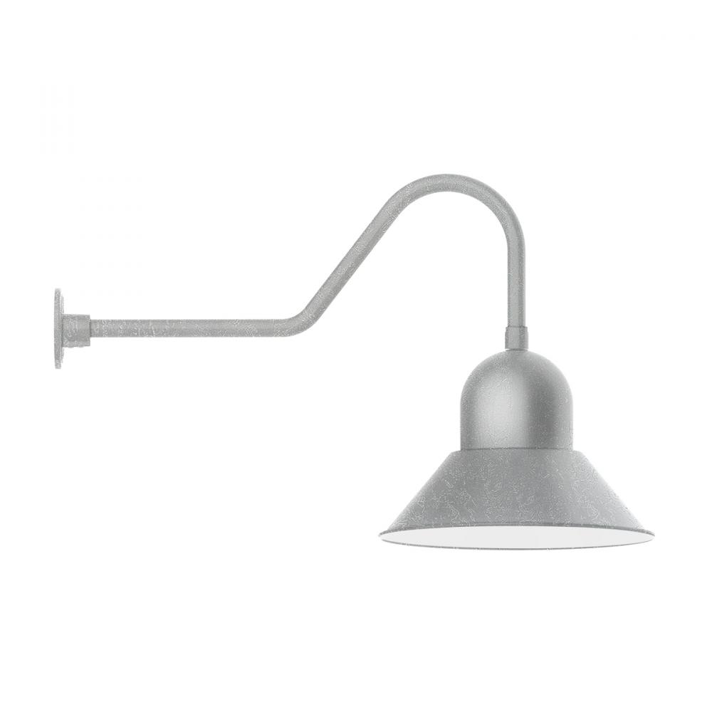 16" Prima shade, gooseneck wall mount, Painted Galvanized