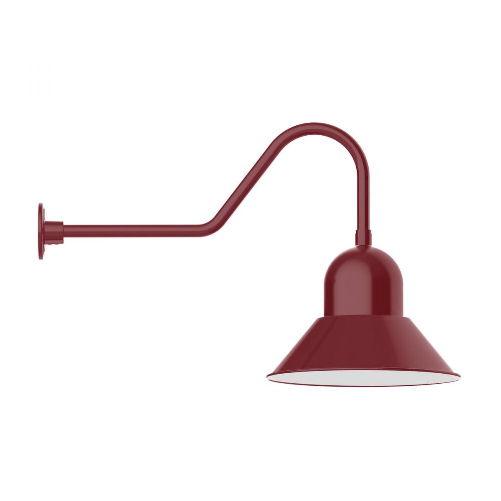 16" Prima shade, gooseneck wall mount, Barn Red