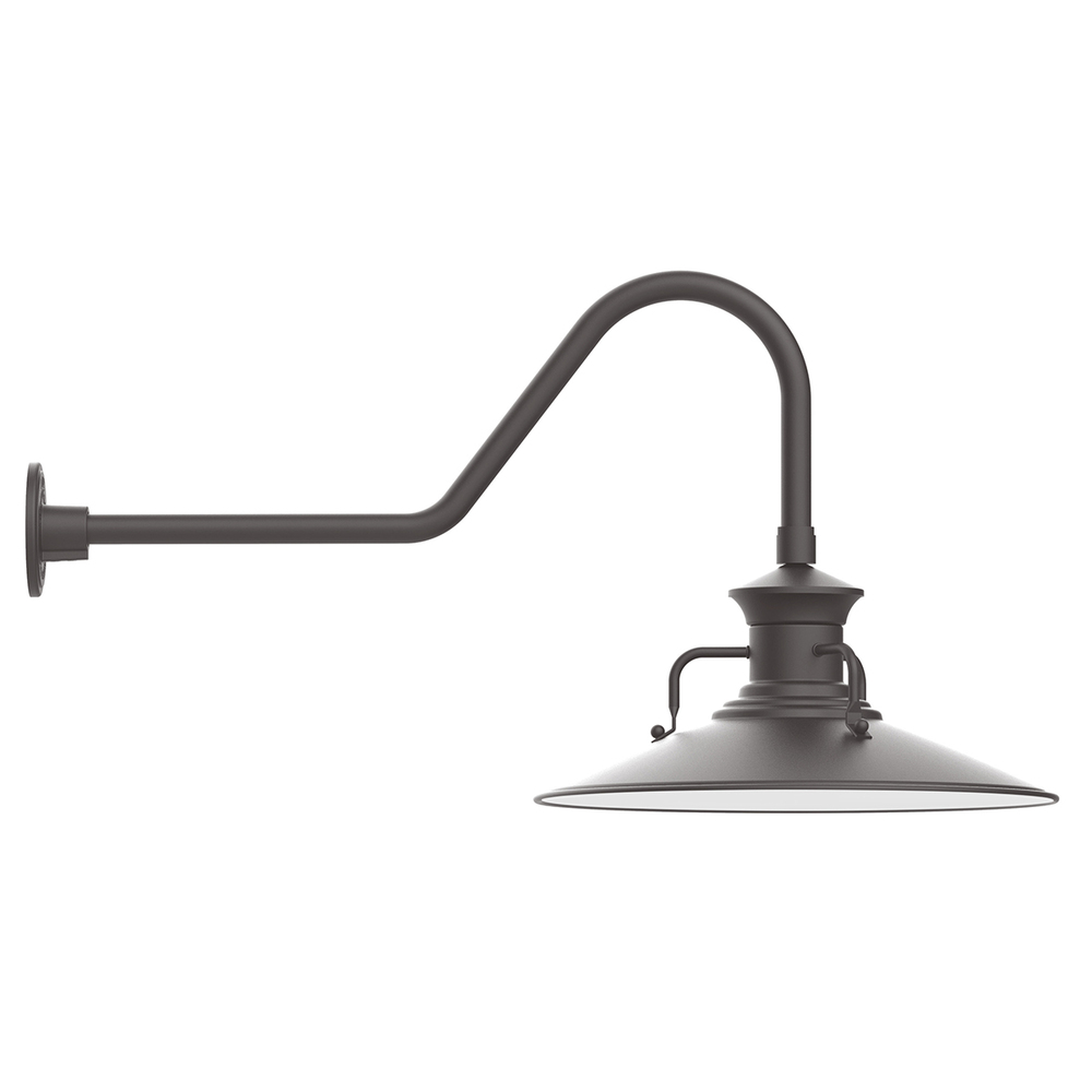 18" Homestead shade, LED Gooseneck Wall mount, Bronze Matte