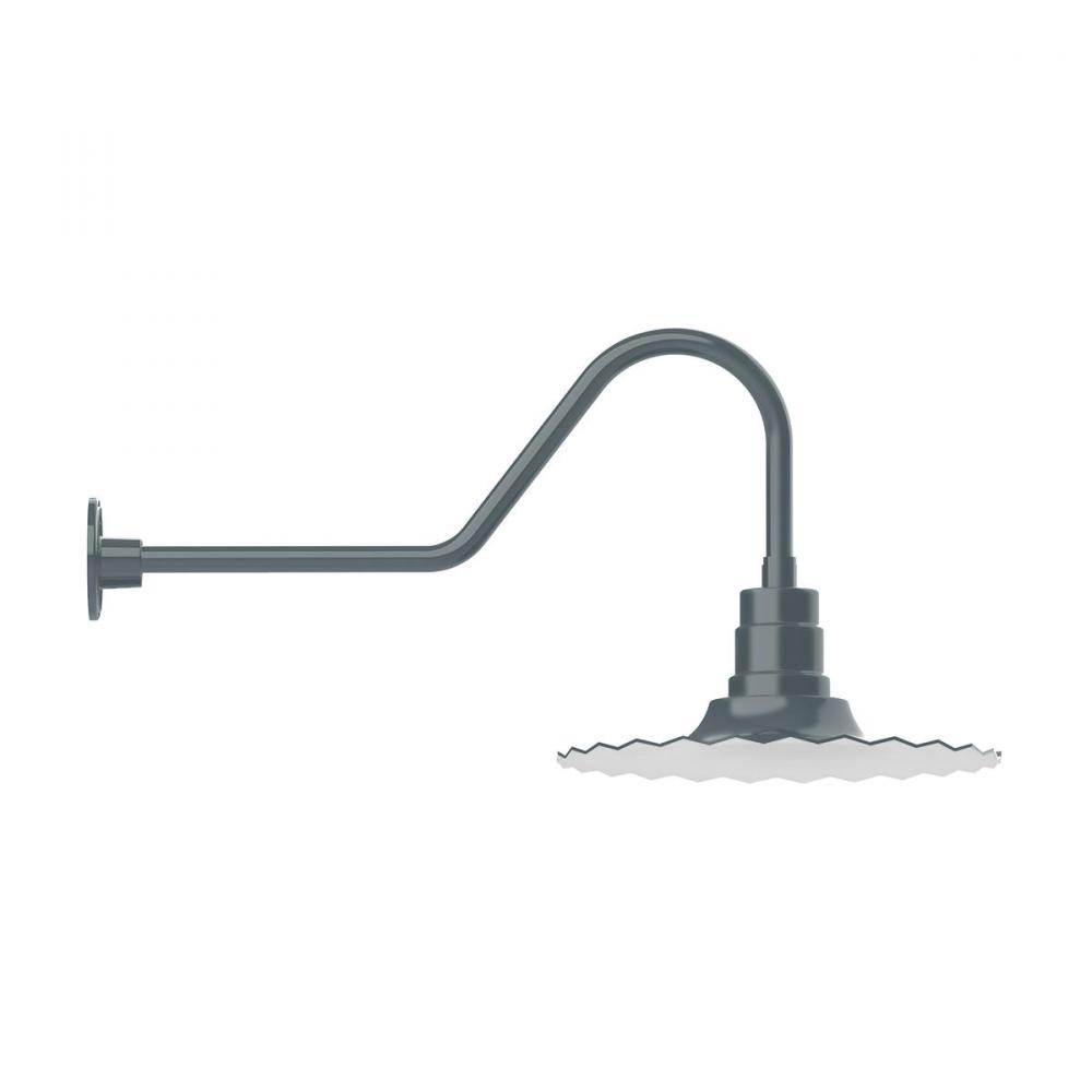 16" Radial shade, gooseneck wall mount, Slate Gray