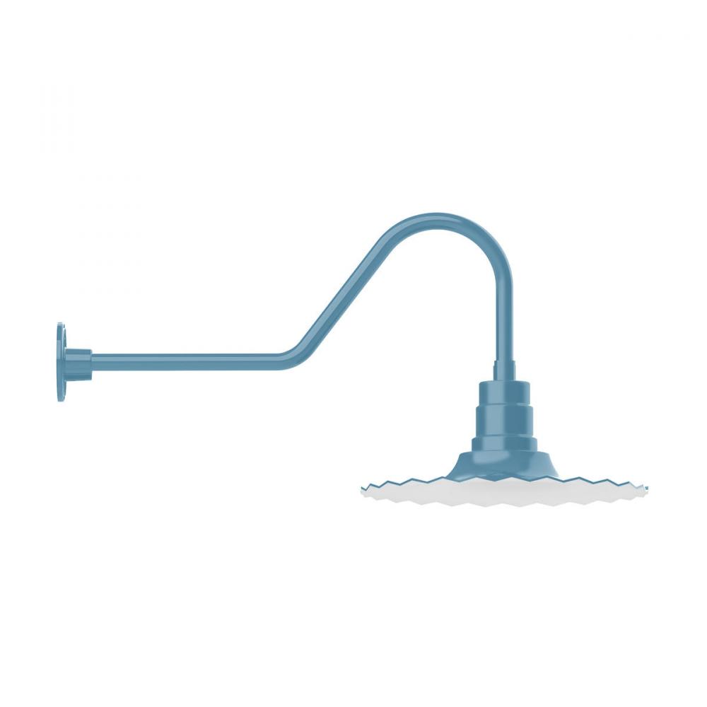 16" Radial shade, gooseneck wall mount, Light Blue