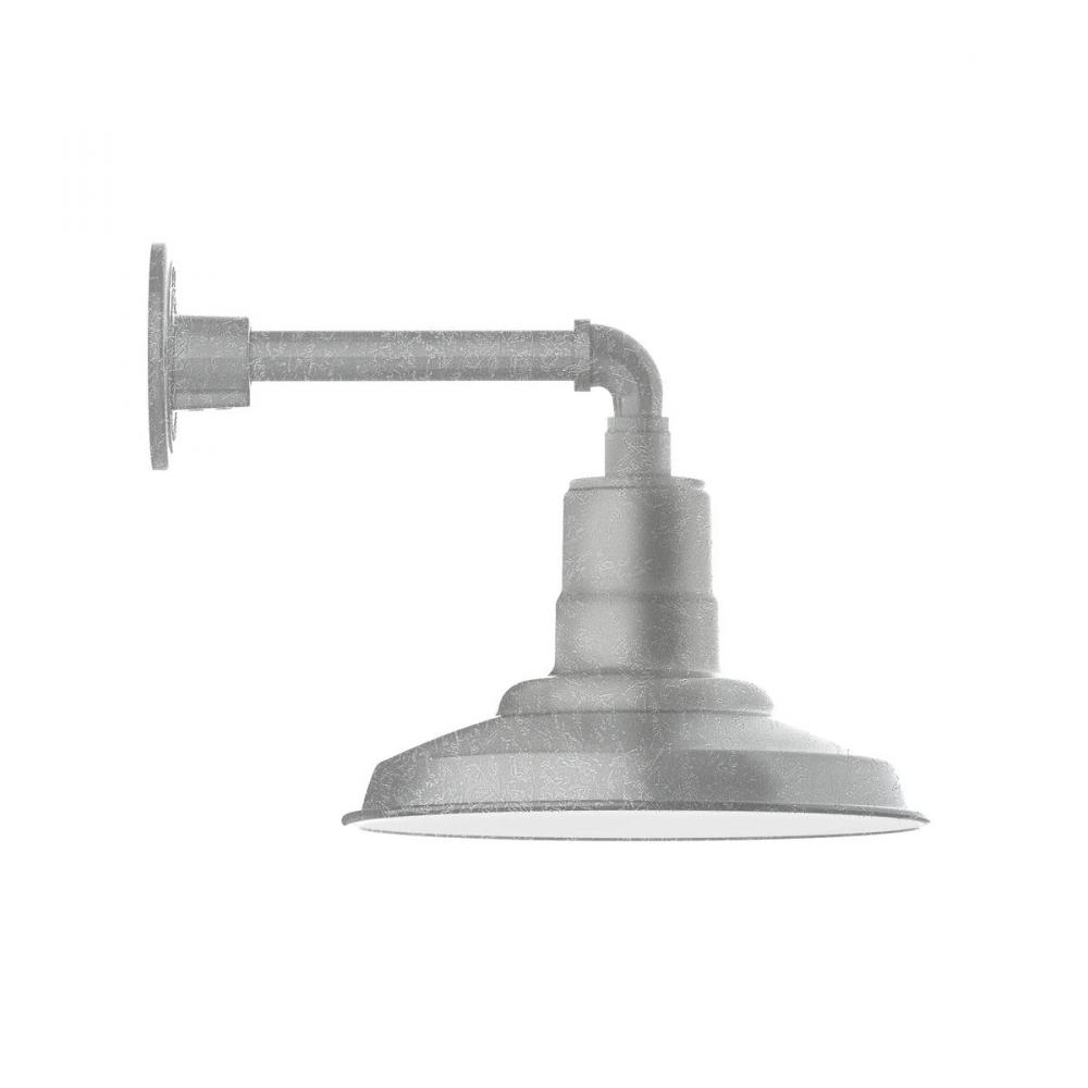 12" Warehouse shade, Straight Arm wall mount, Painted Galvanized