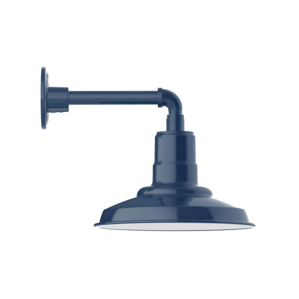 12" Warehouse shade, Straight Arm wall mount, Navy