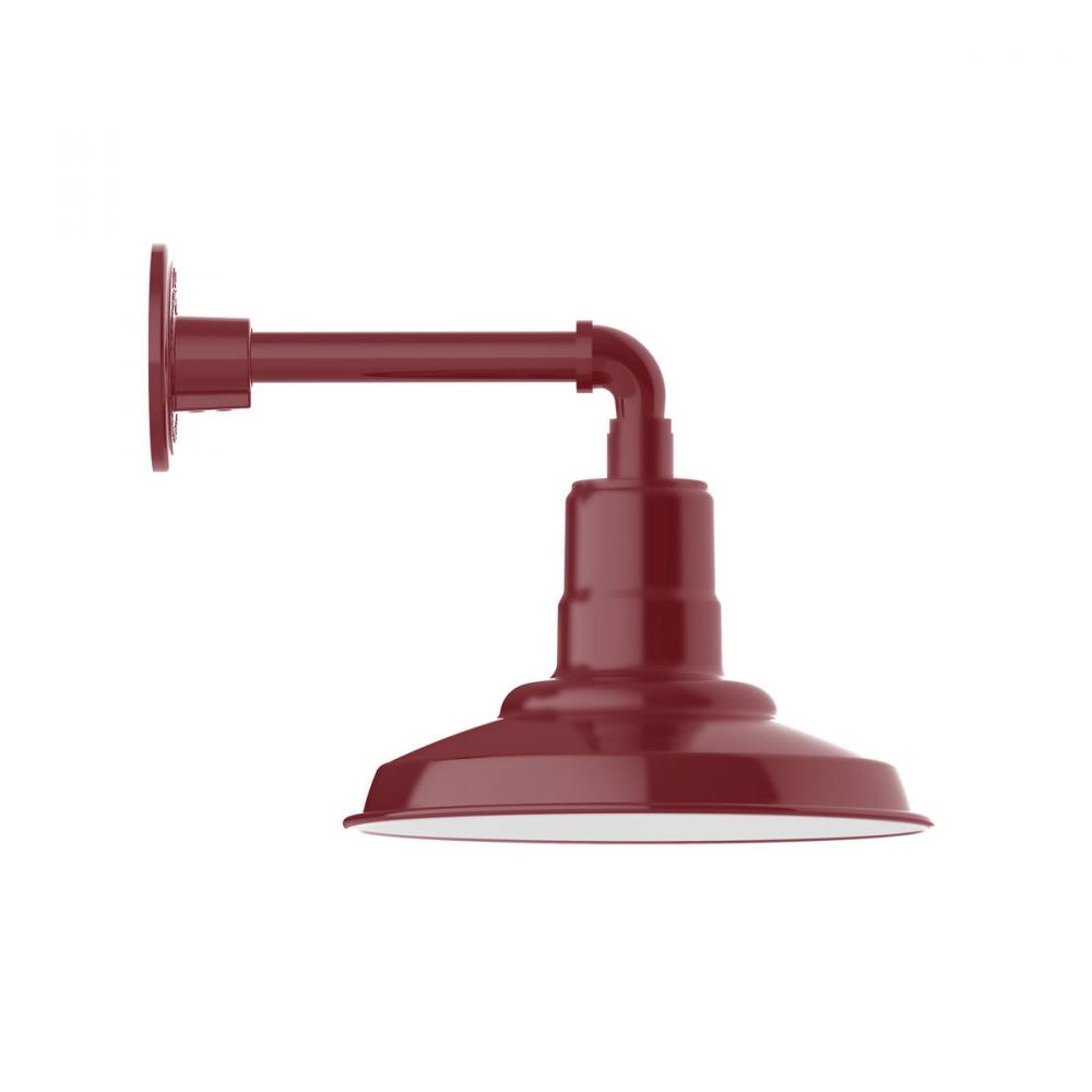12" Warehouse shade, Straight Arm wall mount, Barn Red