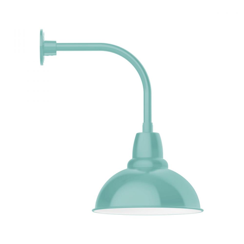 14" Cafe shade, Curved Arm wall mount, Sea Green