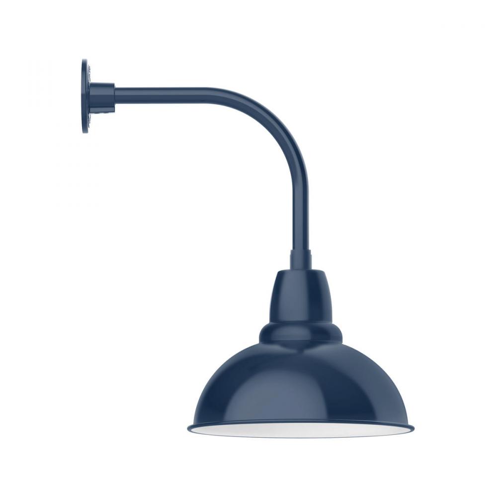 14" Cafe shade, Curved Arm wall mount, Navy