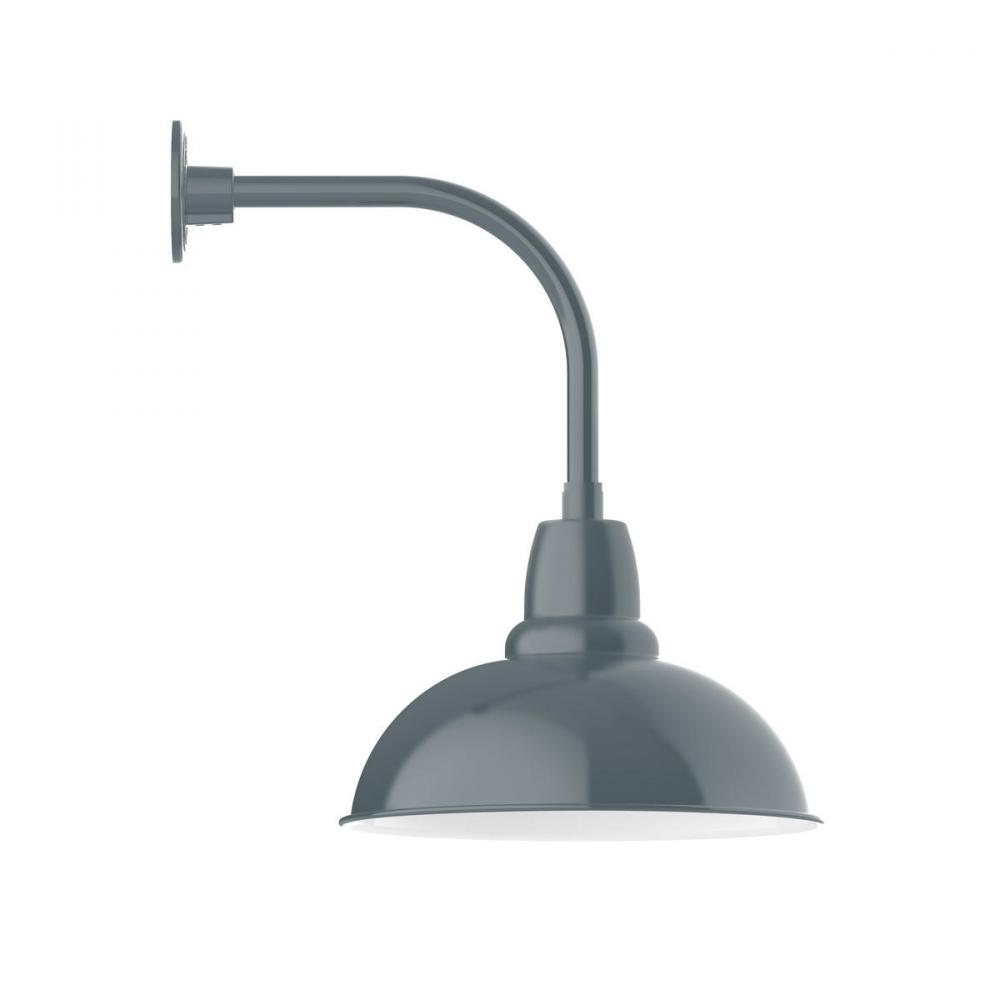 16" Cafe shade, LED Curved Arm Wall mount, Bright Yellow
